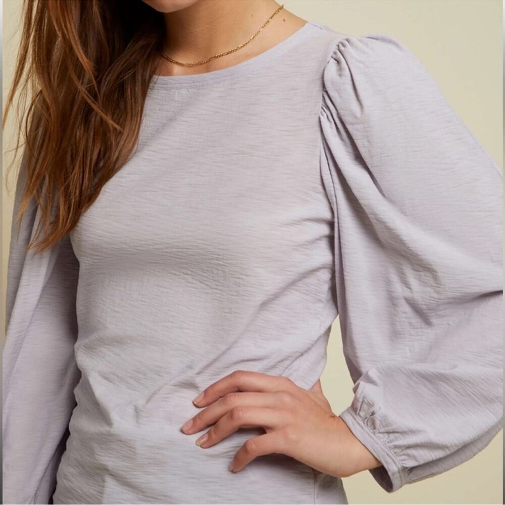 NATION LTD Cecelia Balloon Sleeve Tee in Ether Lavender